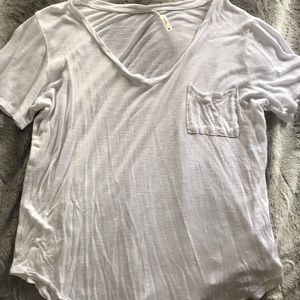 White loose fit pocketed tee